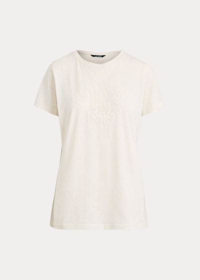 Playeras Ralph Lauren Mujer Creme - Beaded Jersey - HOMJF4796